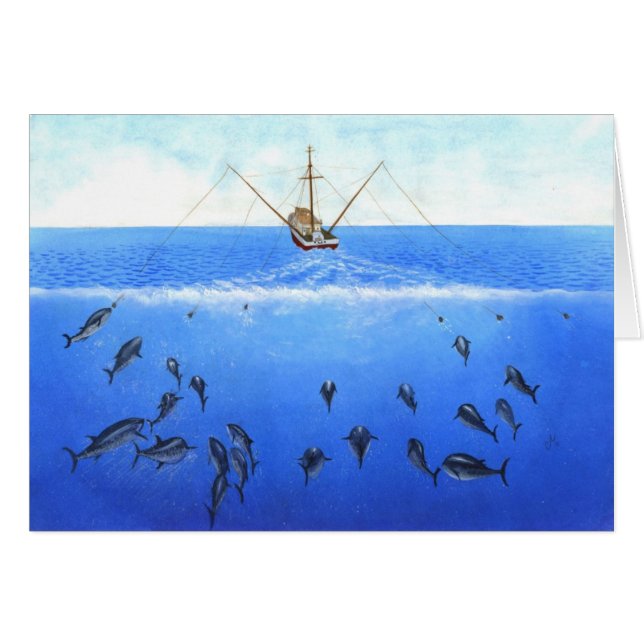 Cartão Um barco de pesca à linha (Frente Horizontal)