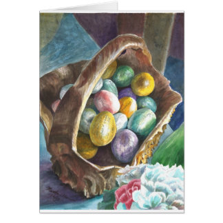 Cartão Um basketful de desejos do casamento