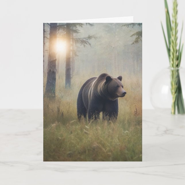 Cartão Um Beary Happy Birthday (Frente)
