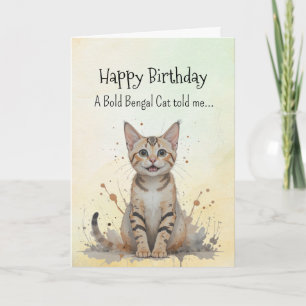 Cartão Um Bengala Gato Personalidade do Aniversário