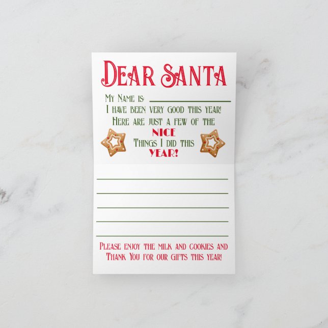 Cartão Um Bilhete para o Papai Noel! (Interior)