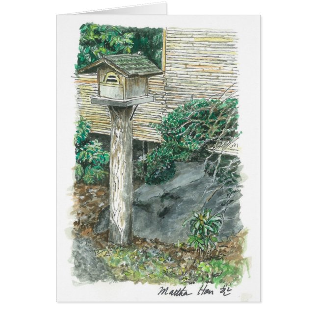 Cartão um birdhouse velho (Frente)