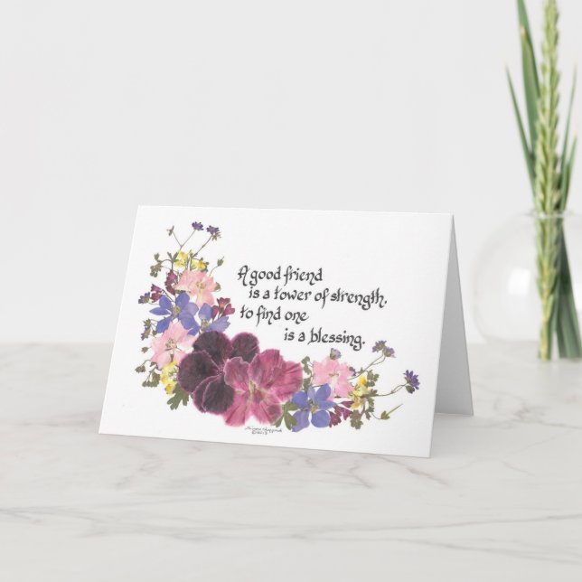 Cartão Um bom amigo é uma bênção (Frente)