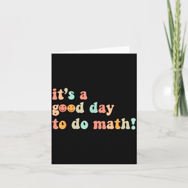 Cartão Um Bom Dia Para Fazer Professor De Matemática De V (Frente)