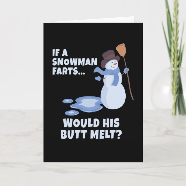 Cartão Um Boneco de Neve Peida Natal Boneco de Neve (Frente)