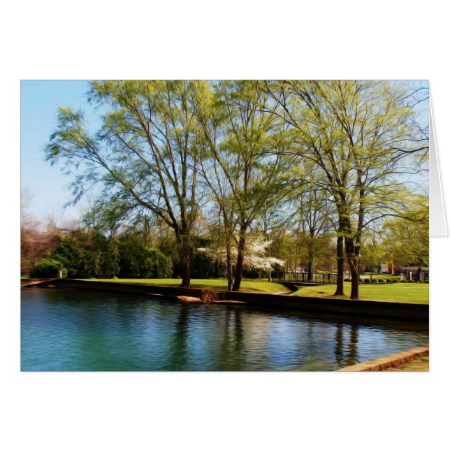 Cartão Um Bonito Dia do Primavera no Parque (Frente Horizontal)