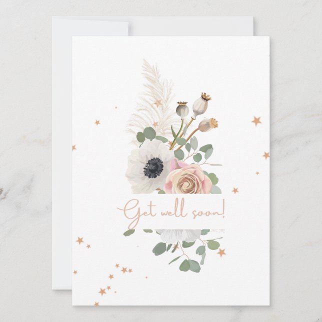 Cartão Um buquê elegante de flores com mensagem (Frente)