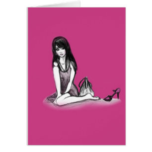 Cartão Um calçado cor-de-rosa