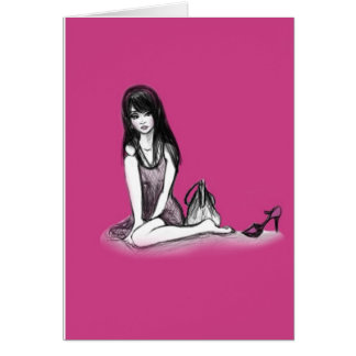 Cartão Um calçado cor-de-rosa