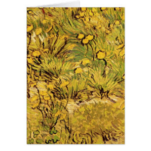 Cartão Um Campo de Flores Amarelas por Vincent van Gogh
