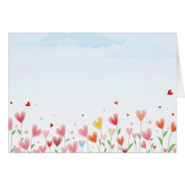 Cartão Um campo dos corações (Frente Horizontal)