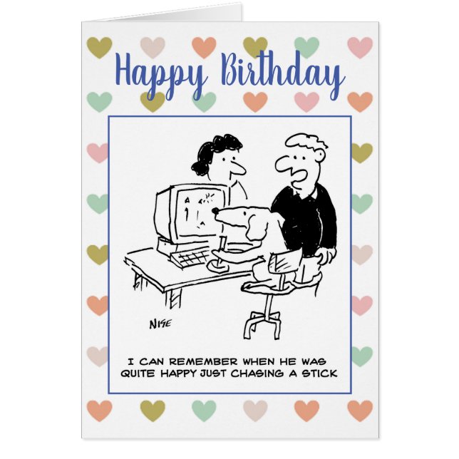 Cartão Um cão está jogando jogos de computador (Frente)