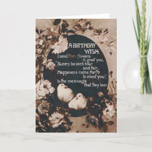 Cartão Um Cartão-postal de Aniversário para Doves Vinta