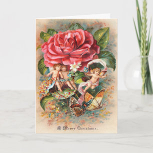 Cartão Um cartão-postal vintage da era vitoriana de Natal