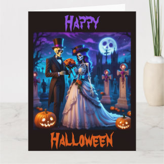 Cartão Um Casamento de Halloween
