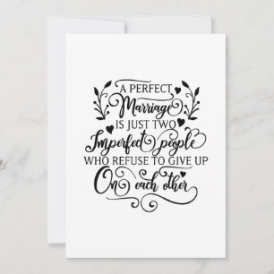 Cartão Um casamento perfeito é apenas duas pessoas imperf