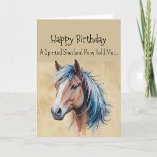 Cartão Um Cavalo de Aniversário da Personalidade do Pôneo