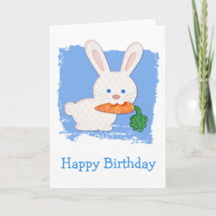 Cartão Um Cenoura Quilado Rabbit Branco Aniversário