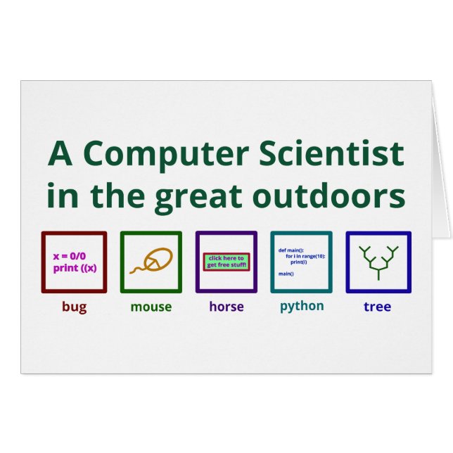 Cartão Um cientista de computador no excelente fora (Frente Horizontal)