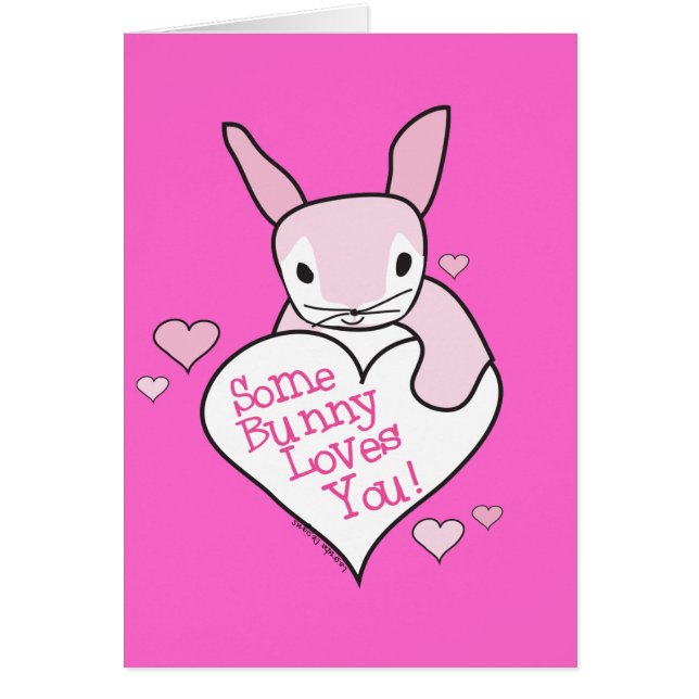 Cartão Um Coelhinho Te Ama Presente (Frente)