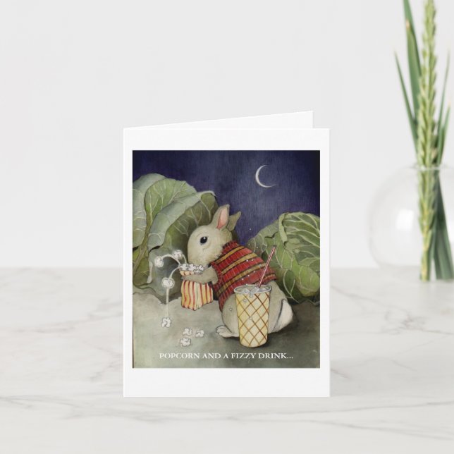 Cartão Um coelho gosta de lanche (Frente)