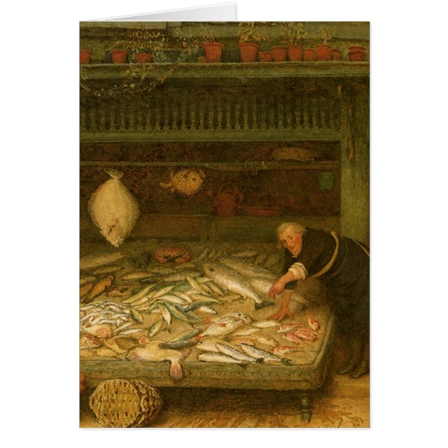 Cartão Um Compro do Fishmonger por Frederick Walker (Frente)