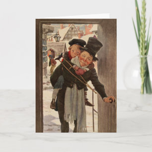 Cartão Um Conto de Natal: Tim & Sr. Cratchit
