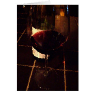 Cartão Um copo de placa de vinho
