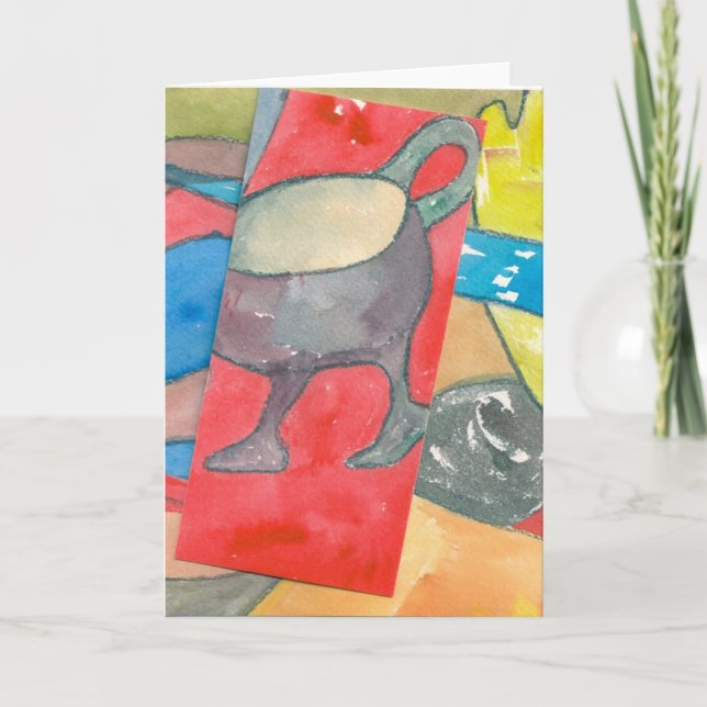 Cartão Um copo toma uma caminhada (Frente)