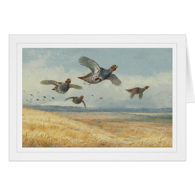 Cartão Um Covey da perdiz (Frente Horizontal)