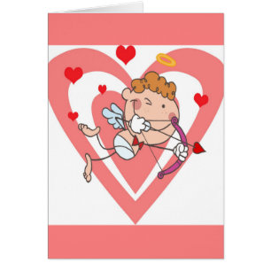 Cartão Um Cupido do halo com arco e seta