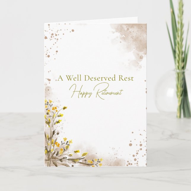 Cartão Um Descanso Bem Merecido Presente de Aposentadoria (Frente)