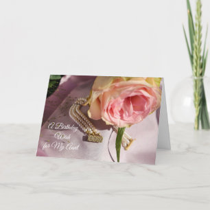 Cartão Um desejo de aniversário para minha tia