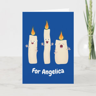 Cartão Um desenho animado de três velas