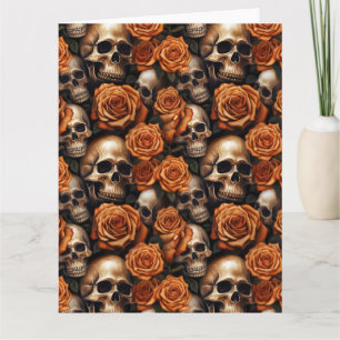 Cartão Um desenho da série A Skull and Roses 9