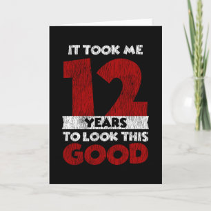 Cartão Um Dia De 12 Anos Fez-Me Parecer Boa 12 Aniversári