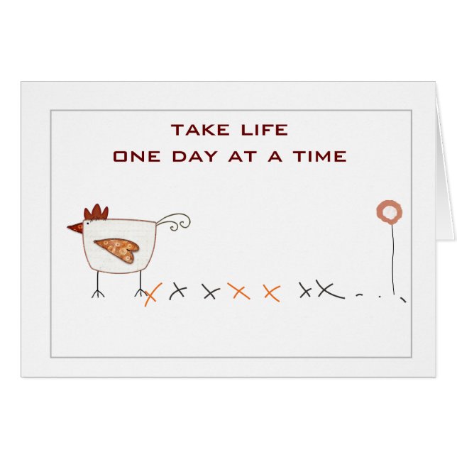 Cartão Um dia de cada vez (Frente Horizontal)