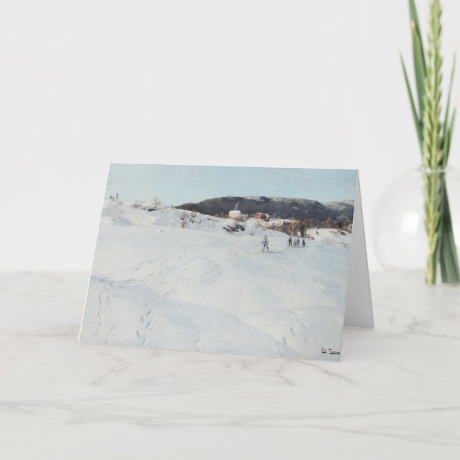 Cartão Um dia de inverno em Noruega, 1886 (Frente)