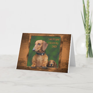 Cartão Um dia dos pais do dachshund