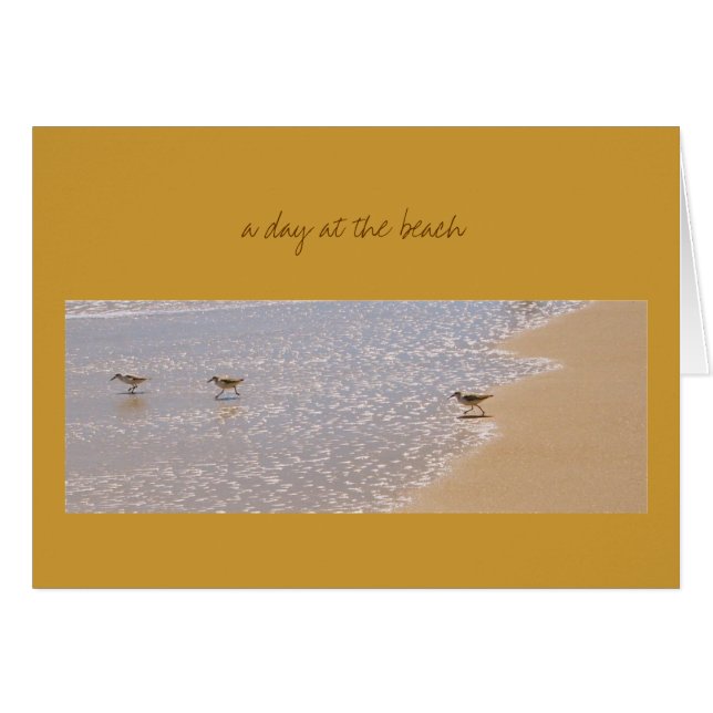 Cartão Um dia na praia (Frente horizontal)