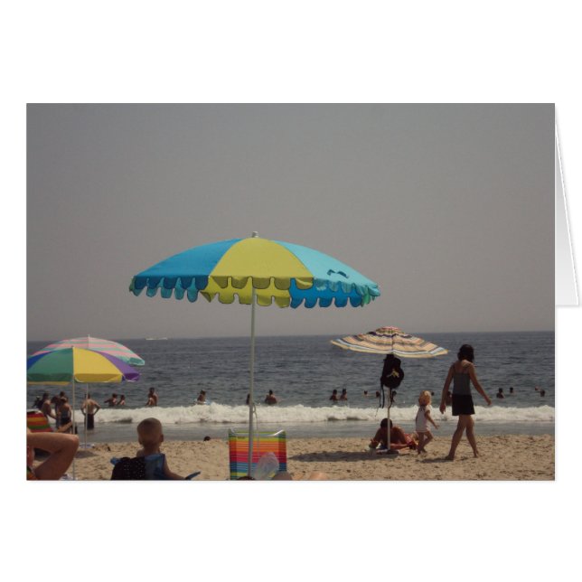 Cartão Um dia na praia (Frente horizontal)