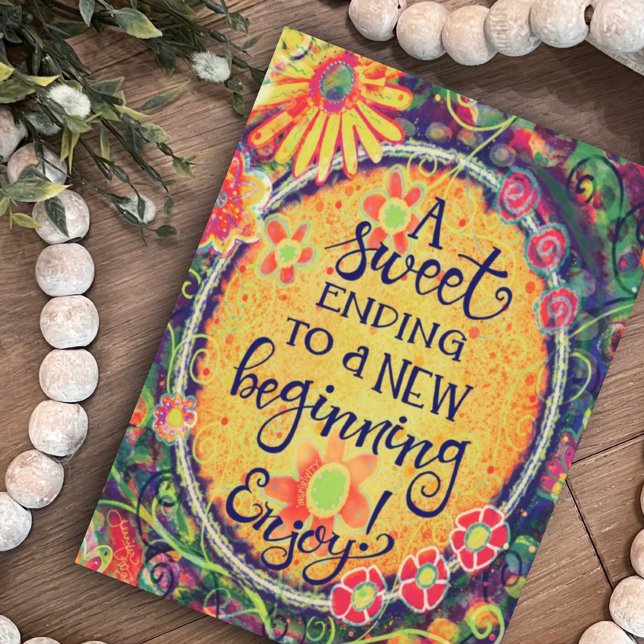 Cartão Um doce fim de um novo falso divertimento inicial (Criador carregado)