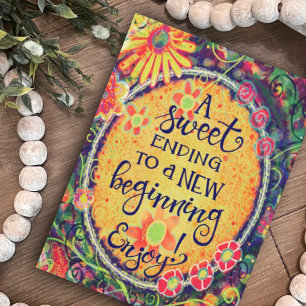 Cartão Um doce fim para um novo começo