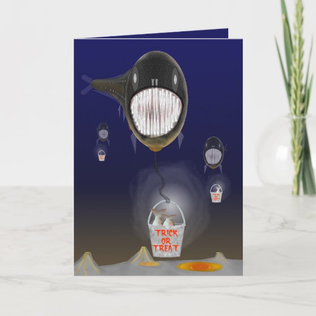 Cartão Um Dragonfish o Dia das Bruxas (Frente)