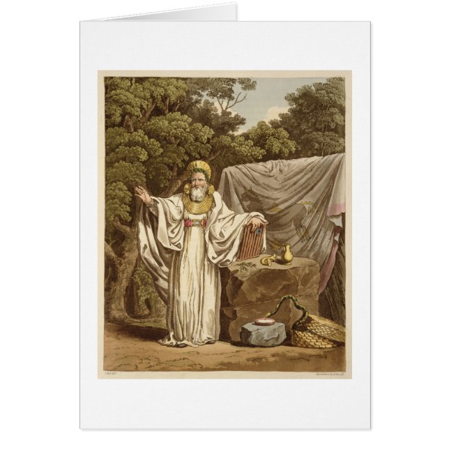 Cartão Um Druid do arco em seu hábito judicial, gravado (Frente)