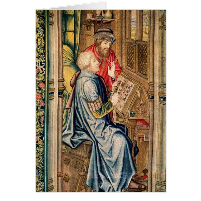 Cartão Um escrevente escrevendo uma conta (Frente)