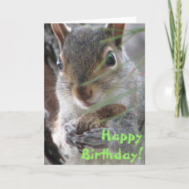Cartão Um Esquilo Bonito Desenterrou Um Feliz Aniversário