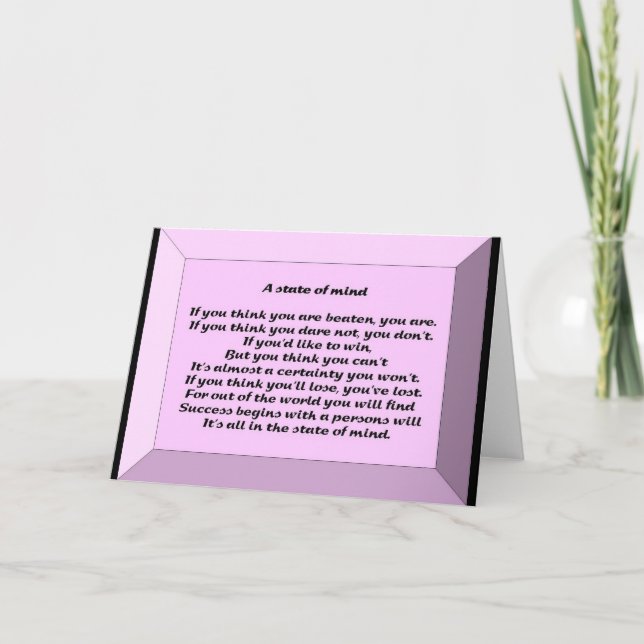 Cartão Um Estado de espírito (Frente)