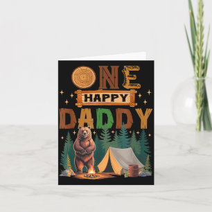 Cartão Um Feliz Acampante Papai Aniversário de 1 Ano Urso