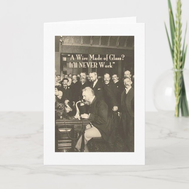 Cartão Um fio feito da tecnologia cómico de vidro (Frente)